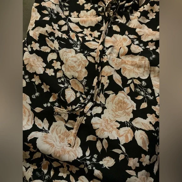 Abercrombie & Fitch Black Floral Cinch Front Midi Dress XS - Picture 9 of 10